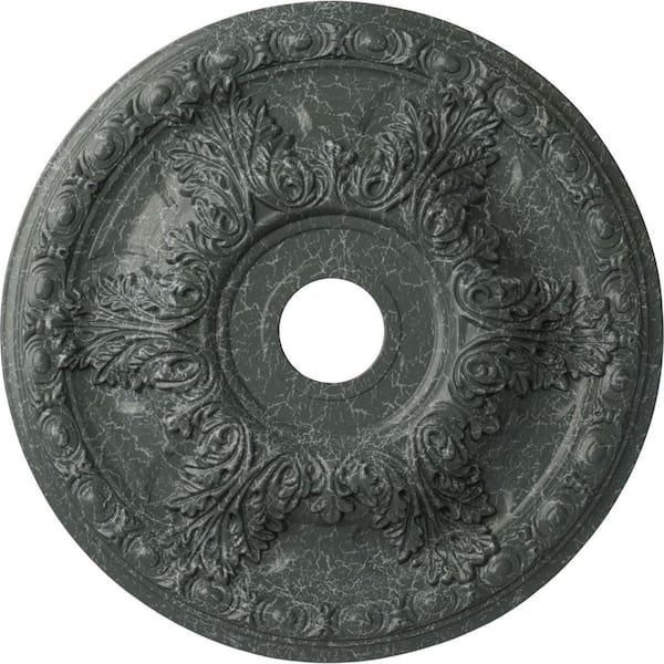 Ekena Millwork 2-1/2" x 23-3/8" x 23-3/8" Polyurethane Granada Ceiling Medallion Moulding Athenian Green Crackle