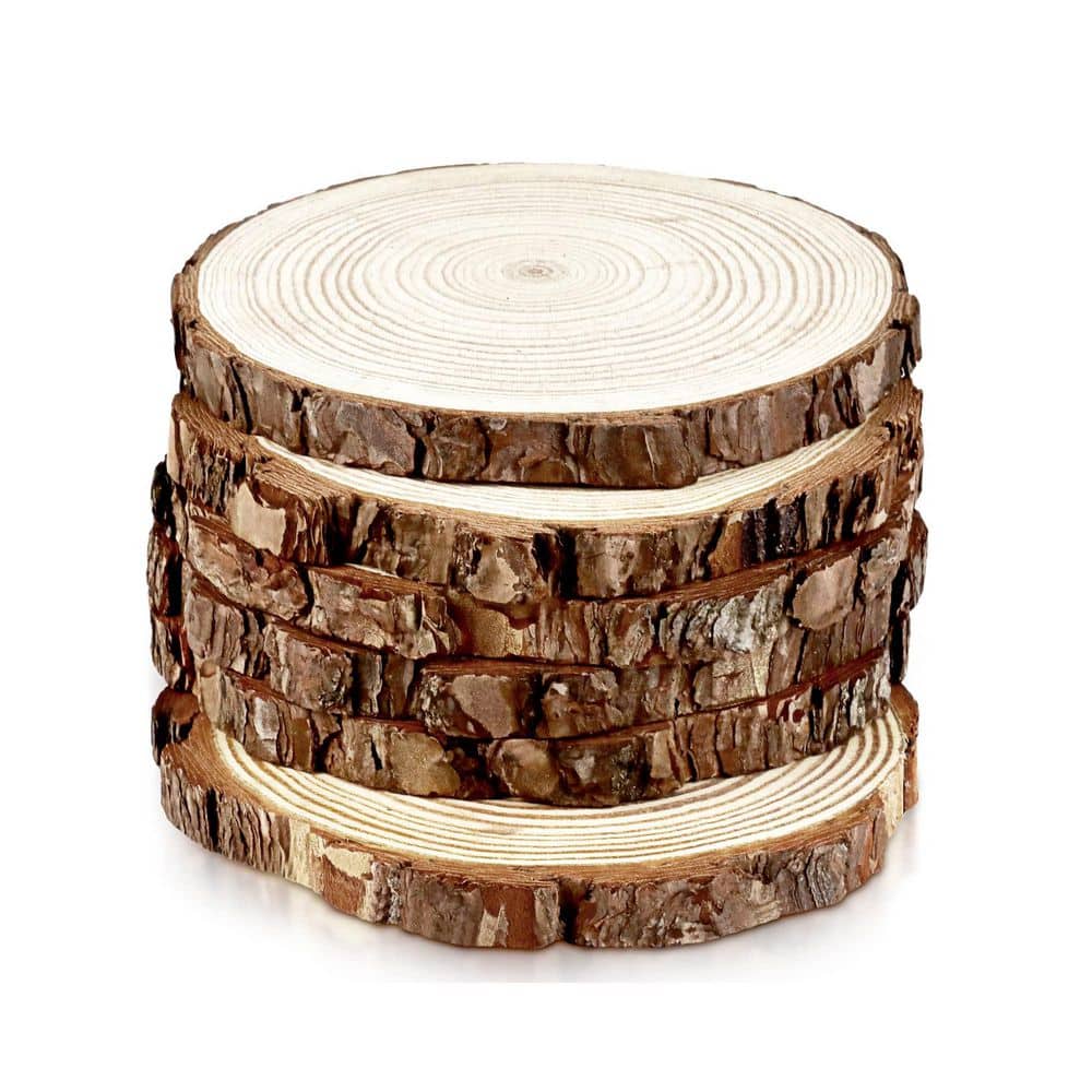 0.6 in. x 7-8 in. x 7-8 in. Pine Round Wood Slices Project Panel 6-Pack for DIY Crafts and Decorations price history on PriceWatchPro
