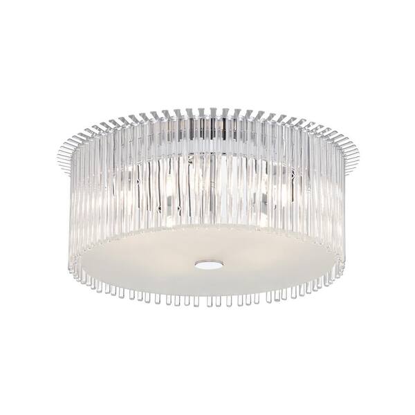 BAZZ 5-Light Chrome Ceiling Lamp with Frosted and Clear Decorative Glass