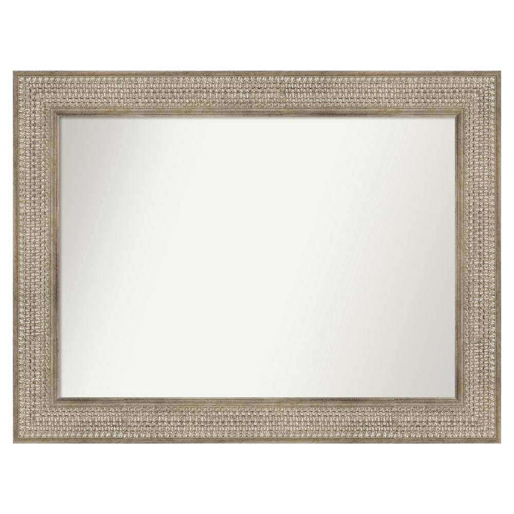 Trellis Silver 34 in. x 26 in. Custom Non-Beveled Wood Framed Bathroom Vanity Wall Mirror price history on PriceWatchPro