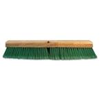 24 in. Green Flagged Recycled Pet Plastic Push Broom Head