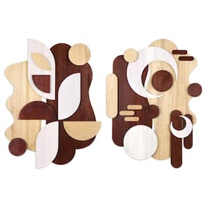"Sands Serenade I and II" Hand Made and Hand Finished Dimensional Solid Wood Abstracts, 40 in. x 30 in.