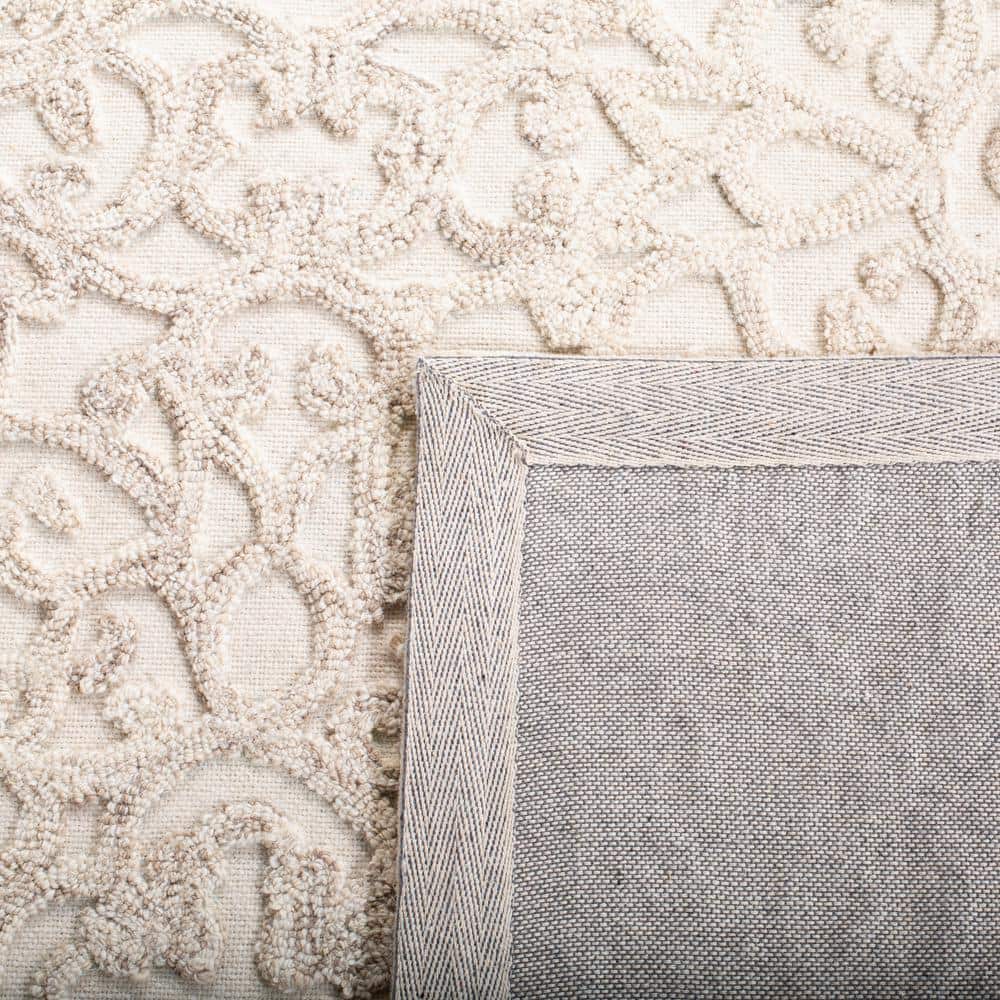 Camel and Ivory 6' Round Hand-Tufted Wool Area Rug