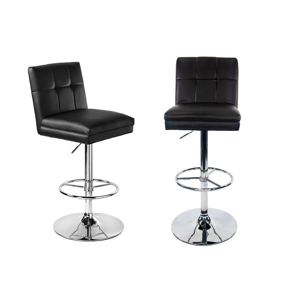 Black Sloan Adjustable Swivel Bar Stool (Set of 2)