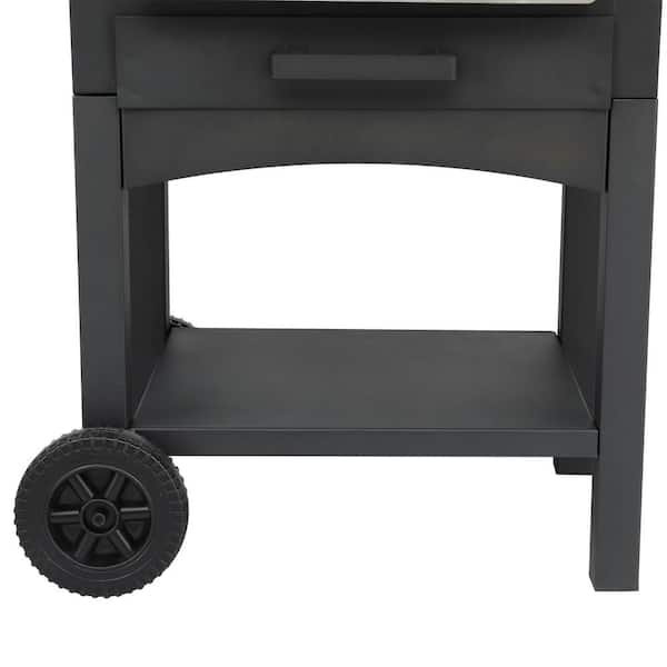 Karl home 25.98 in. Wood Fired Outdoor Pizza Oven in Black