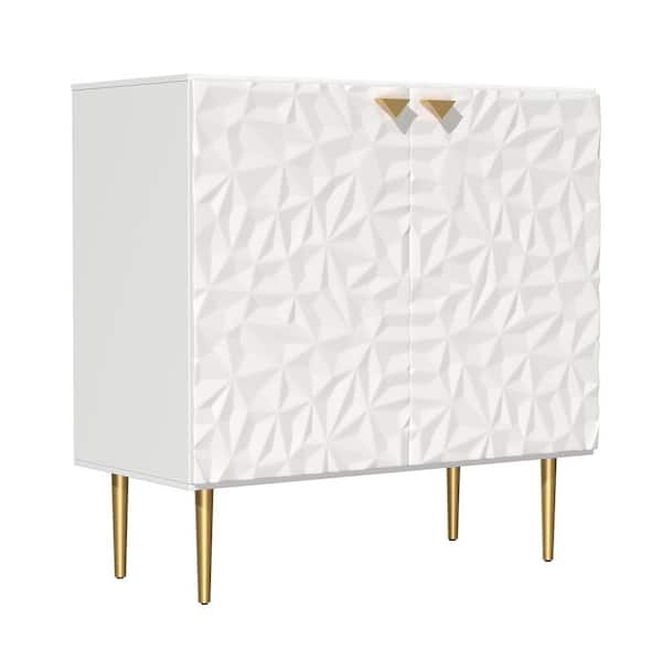 Boyel Living 31.9 in. H White Freestanding 2 Door Storage Cabinet