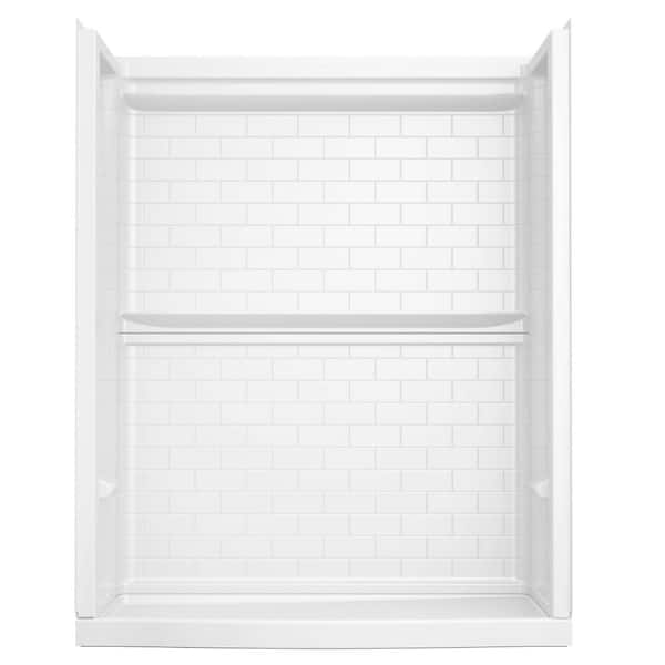 Classic 500 Tile Curve Left Drain 32 in. L x 60 in. W x 71.88 in. H Alcove Shower Kit with Shower Wall and Shower Pan