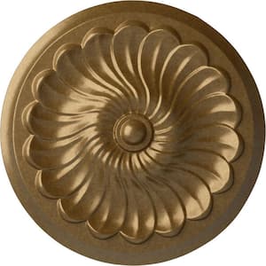 12-1/4 in. x 2-1/4 in. Flower Spiral Urethane Ceiling Medallion (Fits Canopies upto 2 in.), Pale Gold