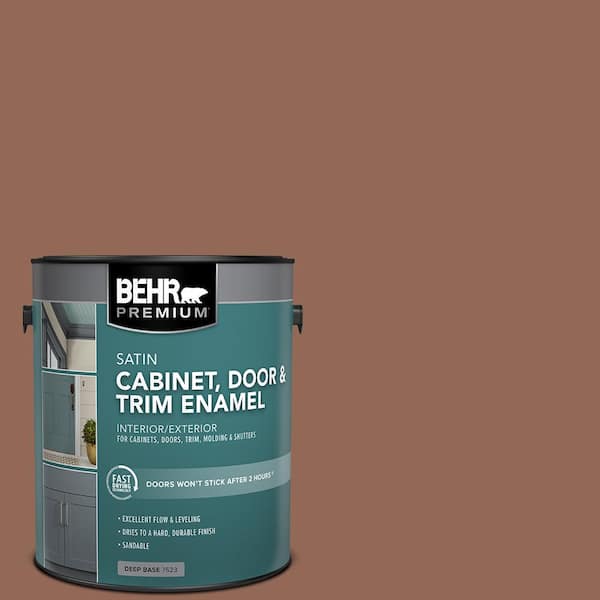 BEHR PREMIUM 1 gal. #S190-6 Rio Rust Satin Enamel Interior/Exterior Cabinet, Door & Trim Paint