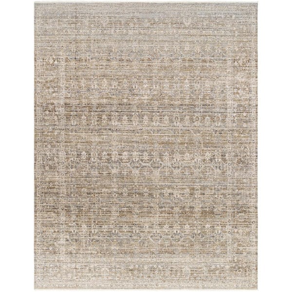 Becki Owens Margaret Taupe Damask 8 ft. x 10 ft. Machine-Washable Indoor/Outdoor Area Rug