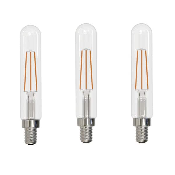 40-Watt Equivalent T8 Dimmable Clear E12 Tubular LED Light Bulb in 2700K Warm White (3-Pack)