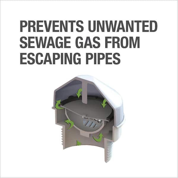 Sure-Vent 1-1/2 in. PVC Air Admittance Valve with 20 DFU Branch and 8 DFU Stack (2-Pack)