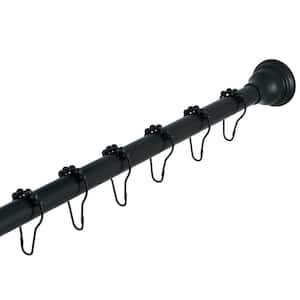 Edenscape 72 in. Straight Shower Rod with Shower Curtain Rings in Oil Rubbed Bronze