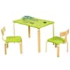 HONEY JOY 3-Piece Kids Rectangular Wood Top Table Chairs Set Children  Activity Desk & Chair Furniture Green TOPB003067 - The Home Depot