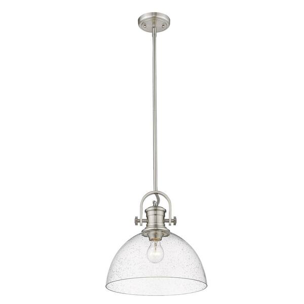 Golden Lighting Hines 1 Light Pewter Pendant With Seeded Glass 3118 L Pw Sd The Home Depot - Seeded Glass Pendant Light Canada