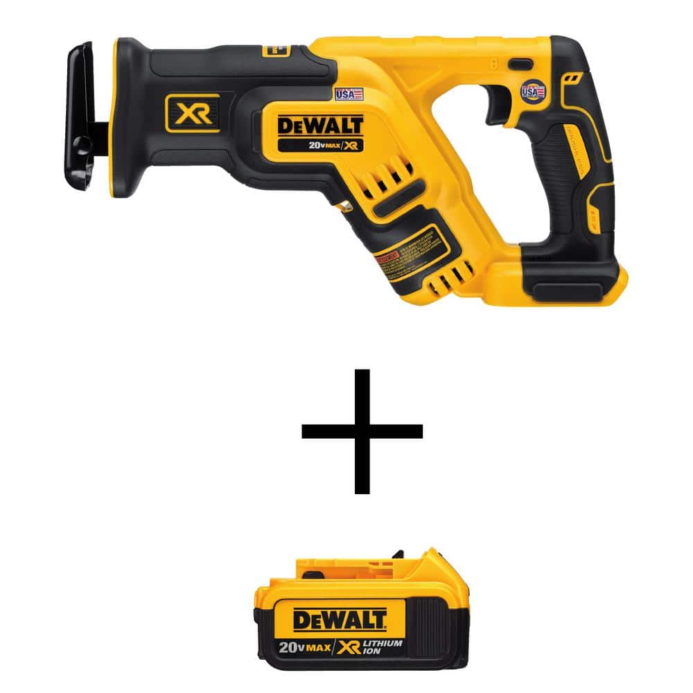 DEWALT 20V MAX XR Cordless Brushless Compact Reciprocating Saw and 20V MAX  XR Lithium-Ion 4.0Ah Battery DCS367BW204 The Home Depot