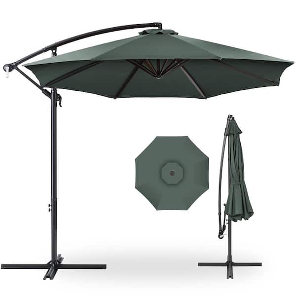 Best Choice Products 10 ft. Aluminum Offset Round Cantilever Patio Umbrella with Easy Tilt Adjustment in Slate