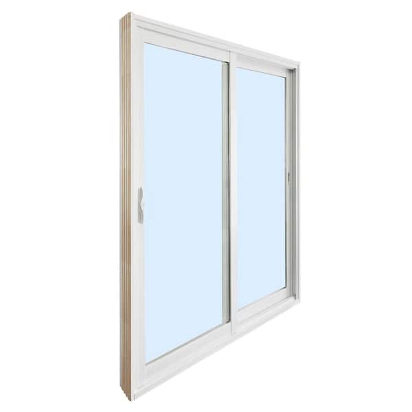 96 in. x 80 in. Double Sliding White Vinyl Patio Door Clear LowE