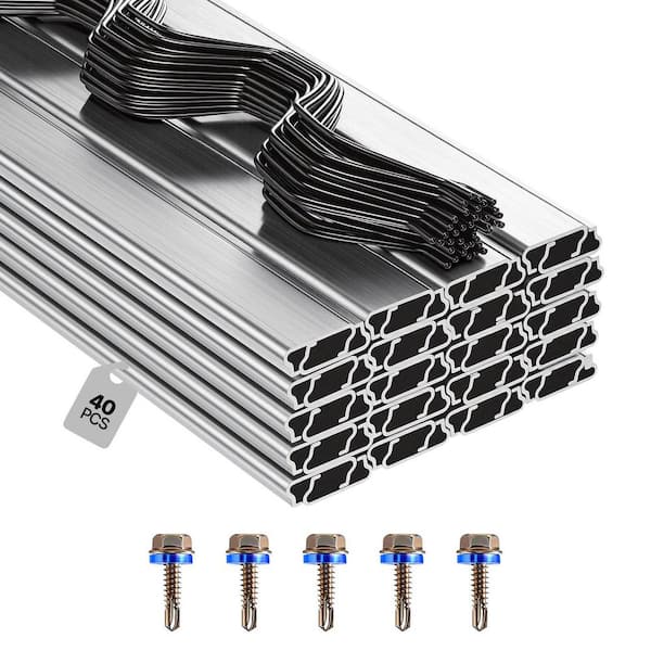 Greenhouse Spring Wire and Lock Channel, 40 Packs 0.4 in. Wiggle Wire and Aluminum Channel Bundle Kit, Plant Cage