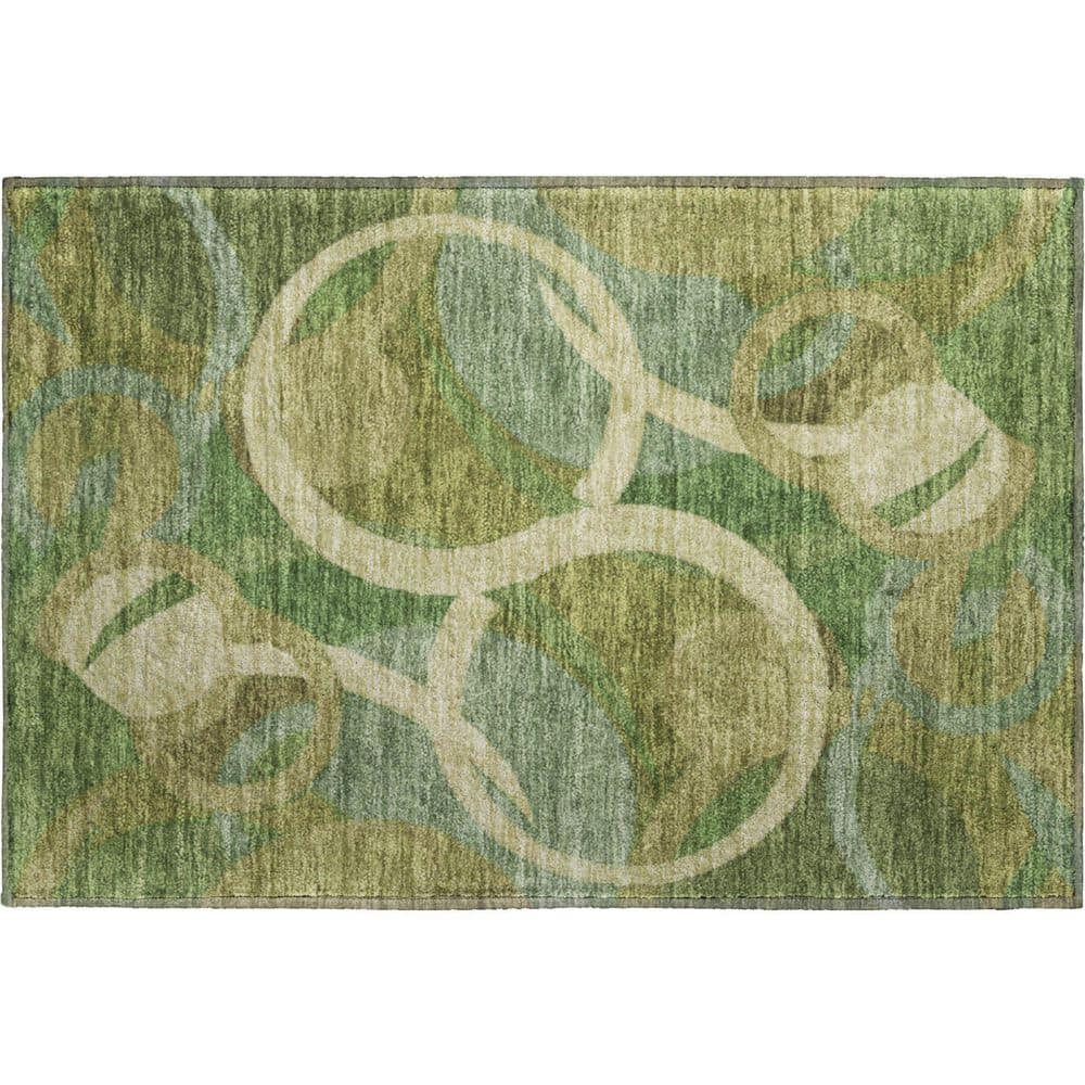 Mayfield Premium Machine Washable Abstract AMF2167 Green 2 ft. x 3 ft. Accent Rug price history on PriceWatchPro