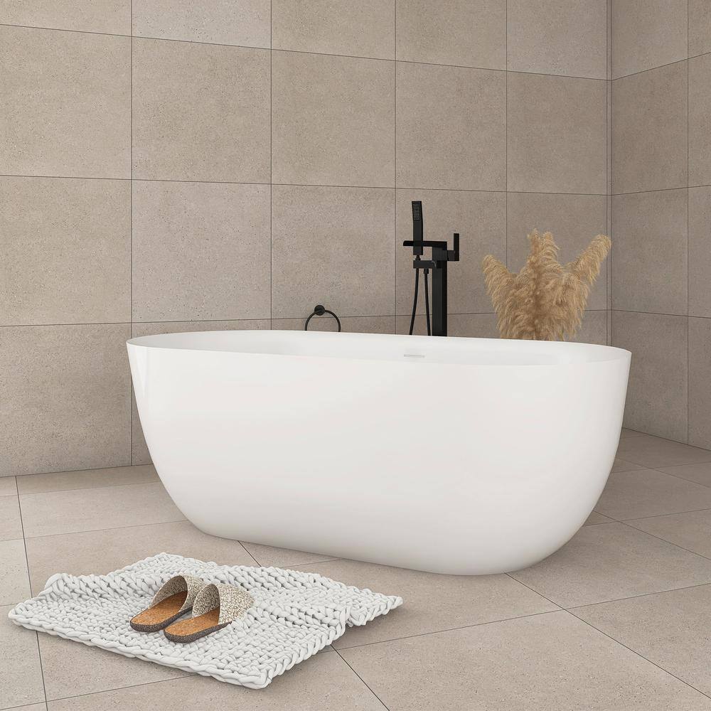 67 in. x 31 in. Freestanding Soaking Bathtub with Center Drain in White price history on PriceWatchPro