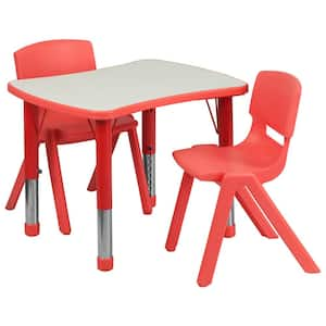 HONEY JOY 3-Piece Kids Rectangular Wood Top Table Chairs Set Children  Activity Desk & Chair Furniture Green TOPB003067 - The Home Depot