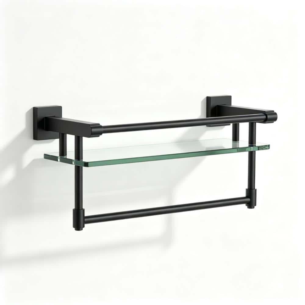 "19.6""D x 5.9""W x 6.4""H Black Metal Bathroom Organizer Storage Shelf with Towel Bar" price history on PriceWatchPro