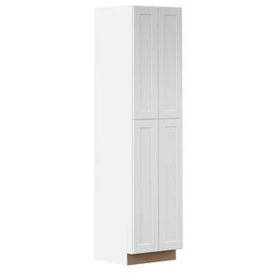 Shaker Ready To Assemble 30 in. W x 96 in. H x 24 in. D x Plywood Pantry Kitchen Cabinet in Denver White Painted Finish
