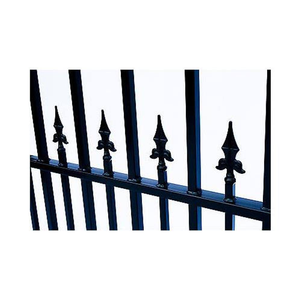 St. Louis Style Black Steel 14' Sliding Driveway Gate with Opener