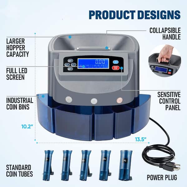 Lukyamzn Electric Coin Counter and Sorter Machine 500 Coin