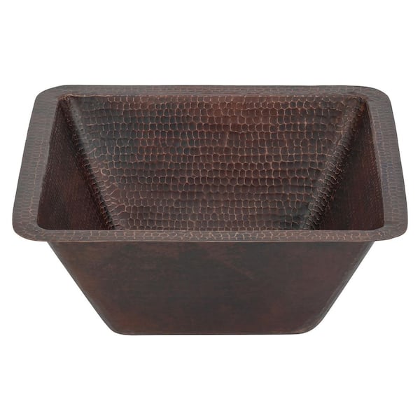Bronze 16 Gauge Copper 15 in. Undermount Bar Sink with 2 in. Drain Opening