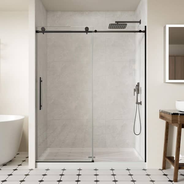 ACE DECOR 28-32 in. W x 72 in. H Pivot Shower Door, Framed 1/4 in
