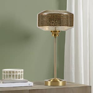 Lumivive 17 in. Gold Mercury Glass Table Lamp