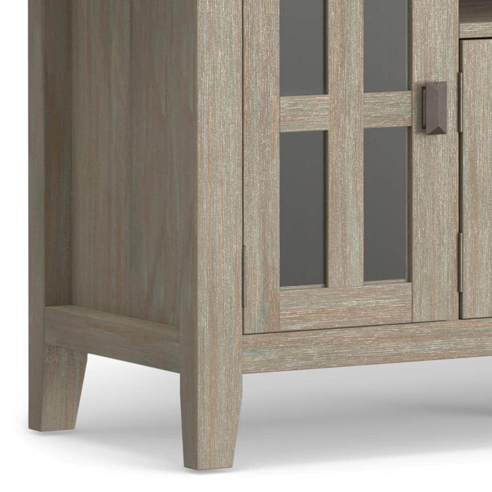 Artisan Distressed Grey Solid Wood 72" TV Media Stand with Cabinet