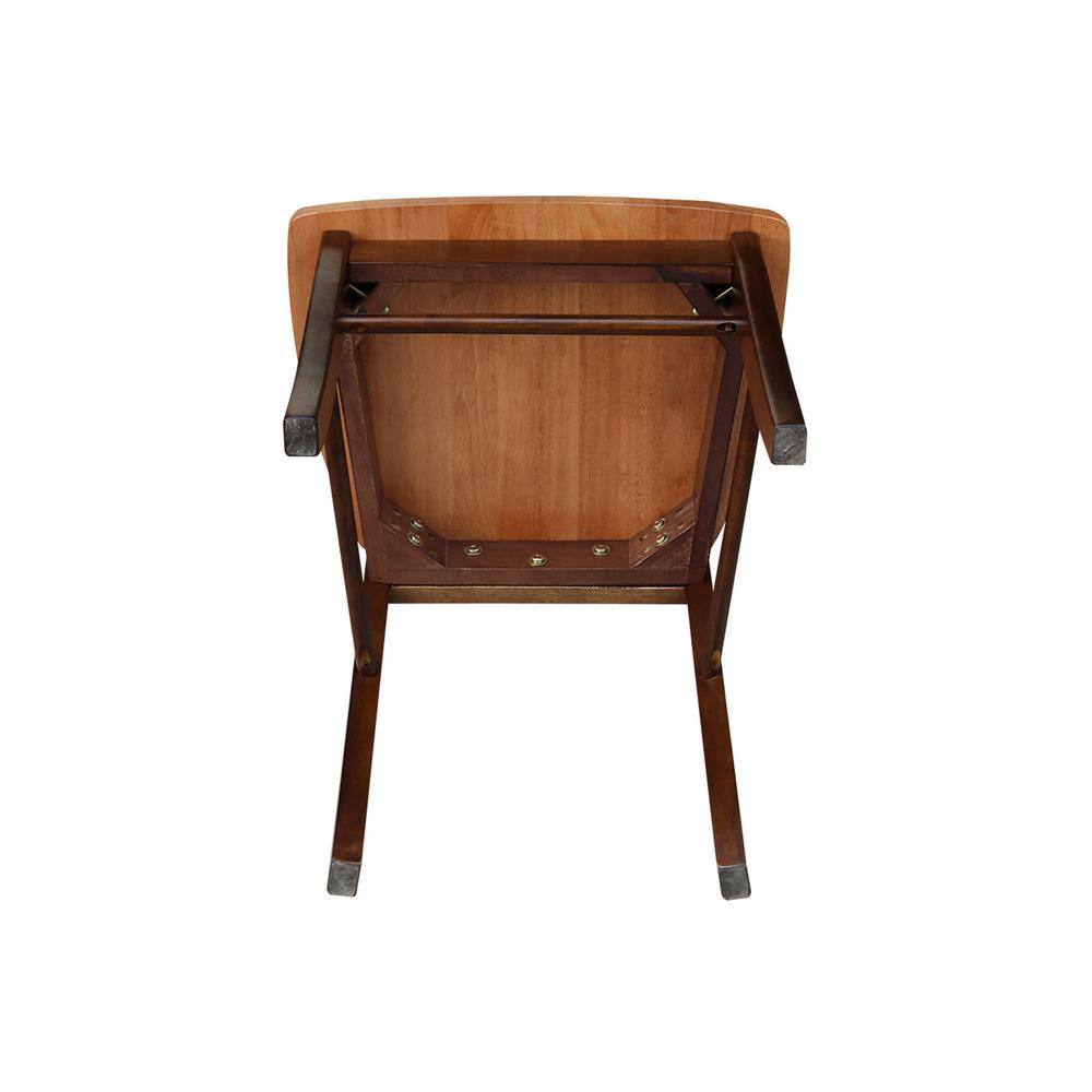 Cinnamon and Espresso Cross Back Wood Side Chair Set