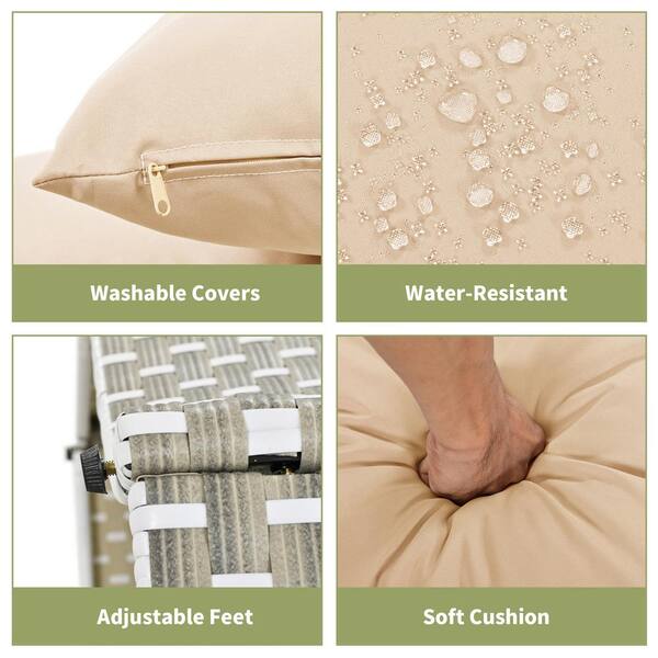 5-Piece Wicker Outdoor Round Sectional Set, Patio Rattan