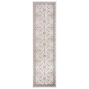 Montage Ivory/Gray 2 ft. x 8 ft. Border Indoor/Outdoor Patio Runner Rug