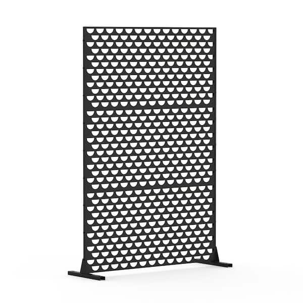 5.8 ft. H x 4 ft. W Black Metal Garden Fence Outdoor Privacy