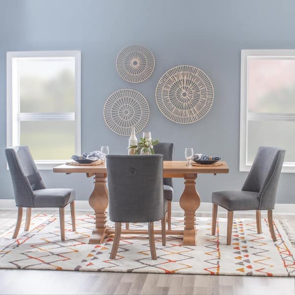 Linon Home Decor Reeser 5-Piece Rectangle Rustic Honey Brown Wood Top Dining Room Set Seats 4