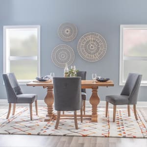 Reeser 5-Piece Rectangle Rustic Honey Brown Wood Top Dining Room Set Seats 4