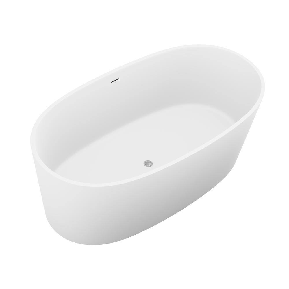 Roccia 61.4'' White Solid Surface Freestanding Bathtub