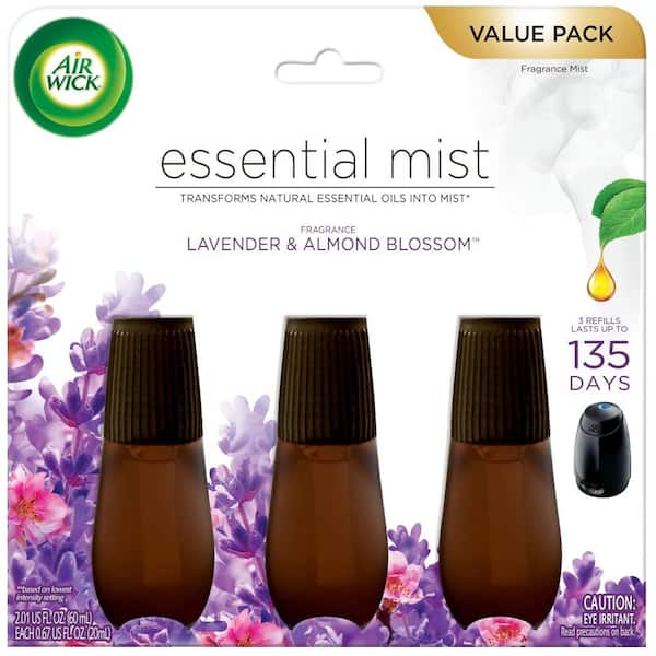Air Wick Essential Mist 0.67 oz. Lavender and Almond Blossom Automatic Air Freshener Diffuser with Refill (3-Pack)