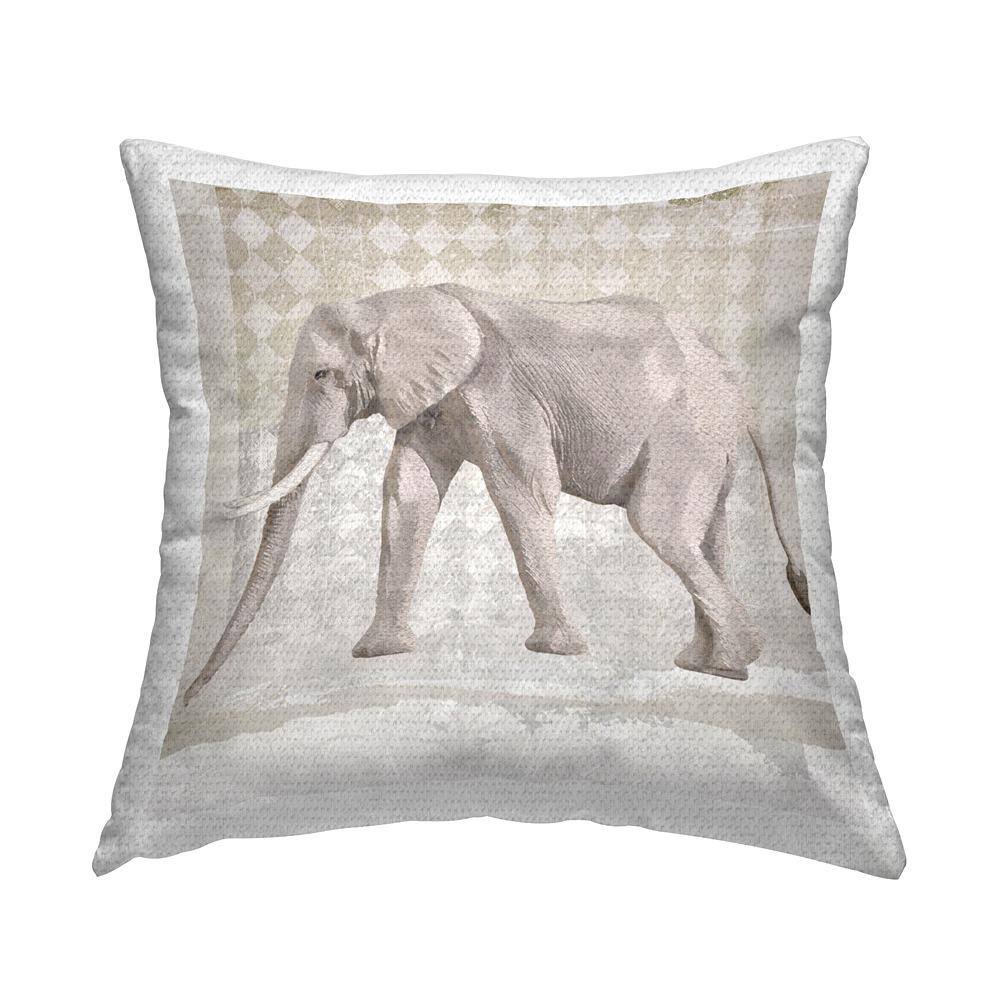 Diamond Pattern Traditional Elephant Beige Square Outdoor Throw Pillow price history on PriceWatchPro