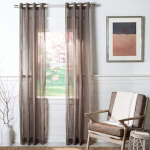 Brown Solid Grommet Sheer Curtain - 52 in. W x 84 in. L