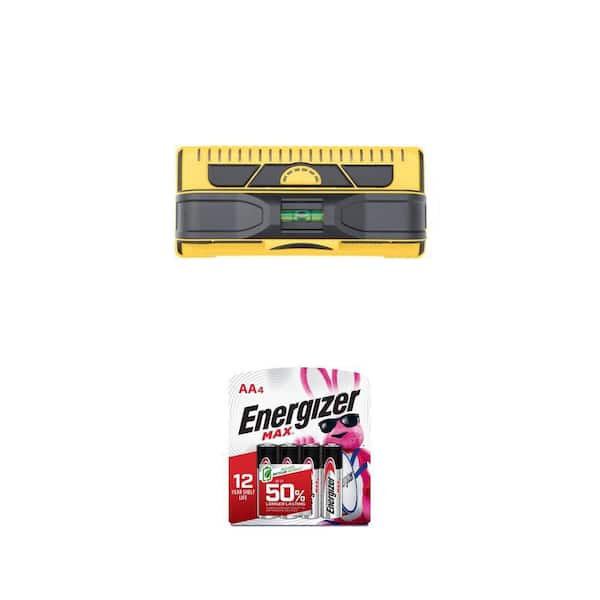 ProSensor M210 Stud Finder with 13-Sensors and Live Wire Meter and MAX AA Alkaline Batteries, 4-Pack