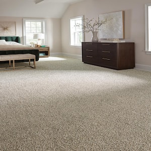 Radiant Retreat III Slate Gray 73 oz. Polyester Textured Installed Carpet