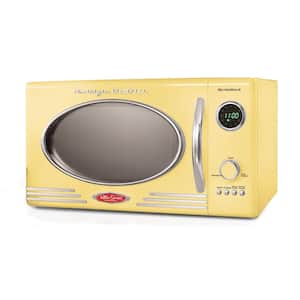 0.9 Cu. Ft Yellow Retro Microwave Oven