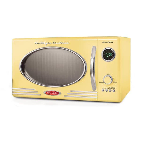 Nostalgia 0.9 Cu. Ft Yellow Retro Microwave Oven