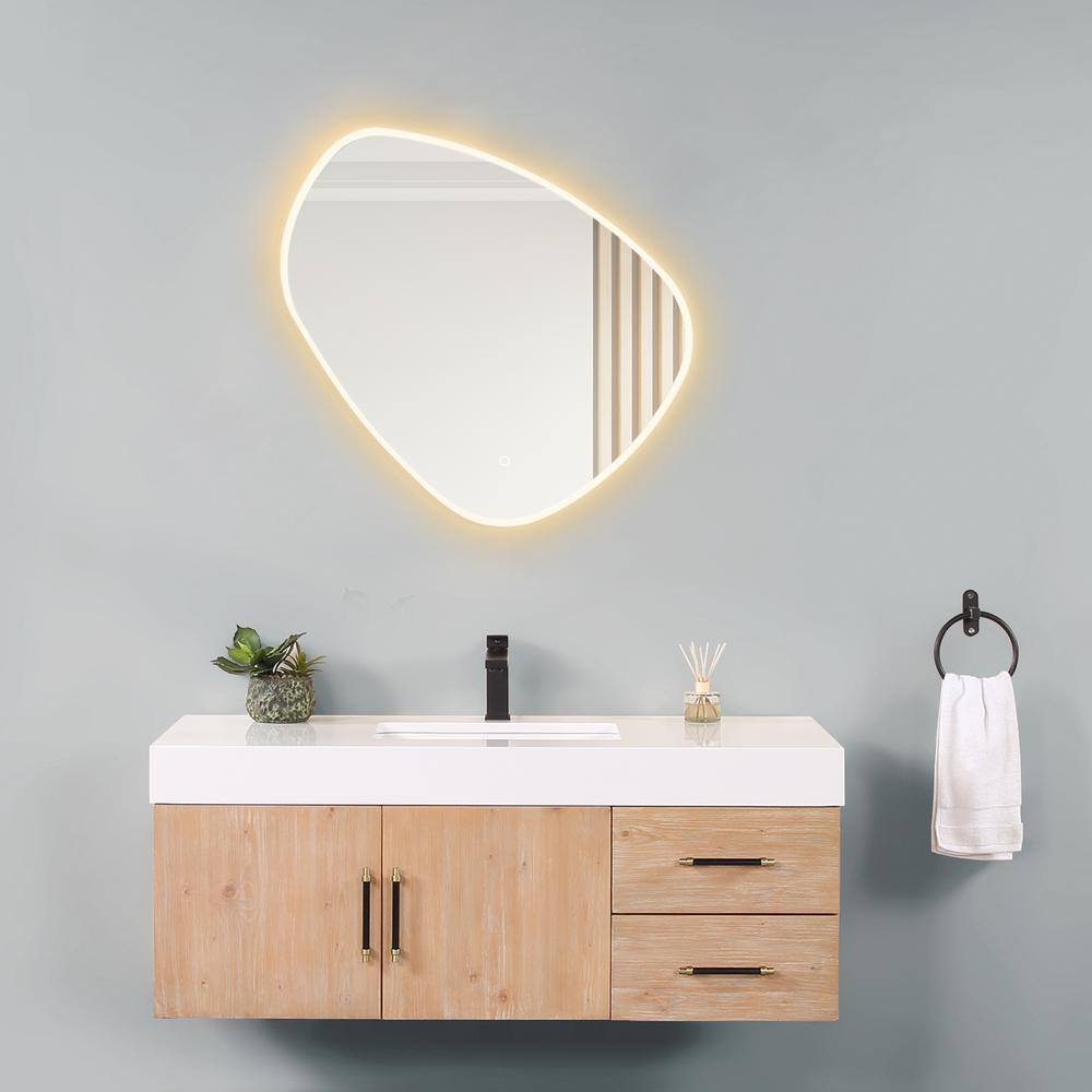 Rasso Frameless LED Lighted Bathroom Vanity Mirror
