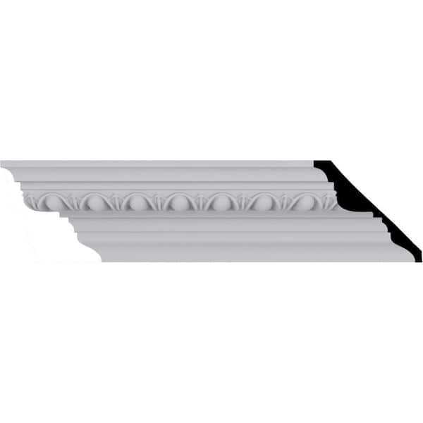 Ekena Millwork 4 in. x 3-3/4 in. x 94-1/2 in. Polyurethane Egg and Dart Crown Moulding